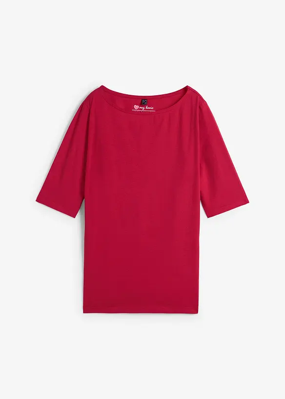Shirt met boothals, halflange mouw, bonprix