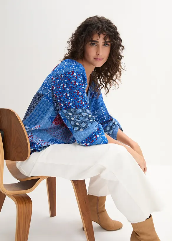 Crinkle tuniek, lange mouw, bonprix