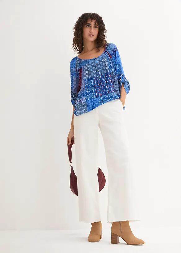 Crinkle tuniek, lange mouw, bonprix