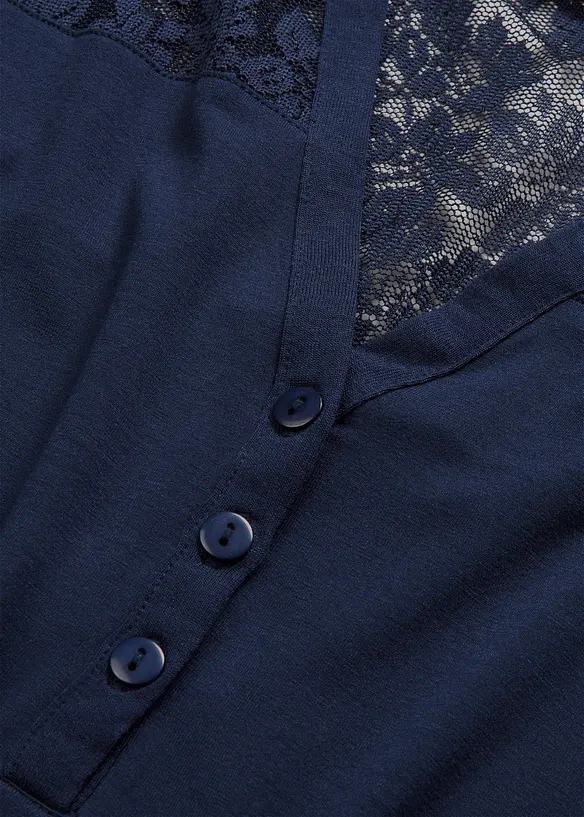 Henley shirt van een viscosemix, bonprix