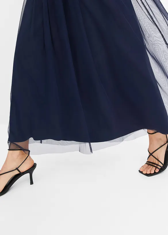 Maxi jurk met lovertjesborduursel, bonprix