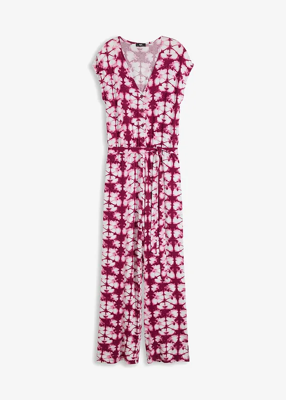 Jersey jumpsuit met korte mouwen, bonprix