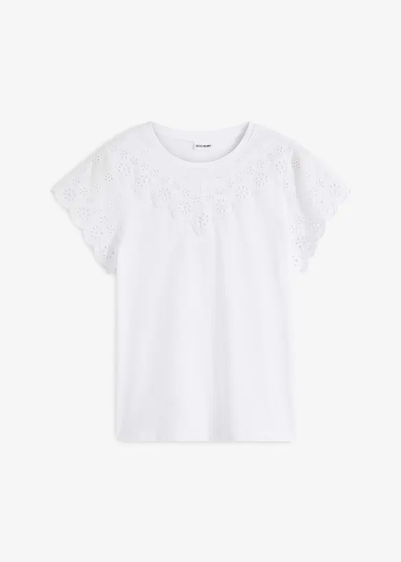 Shirt met broderie anglaise, bonprix