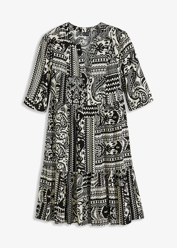 Gedessineerde tuniekjurk van viscose, bonprix