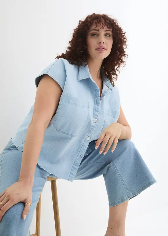 Boxy spijkerblouse, bonprix