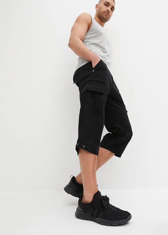 Lange cargo bermuda van katoen, regular fit, bonprix