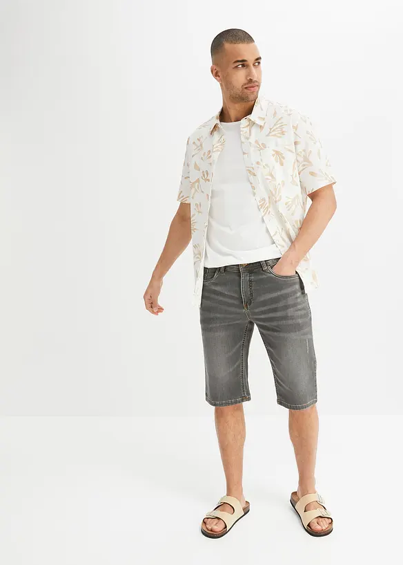 Sweat jeans bermuda met comfort fit, regular fit, bonprix