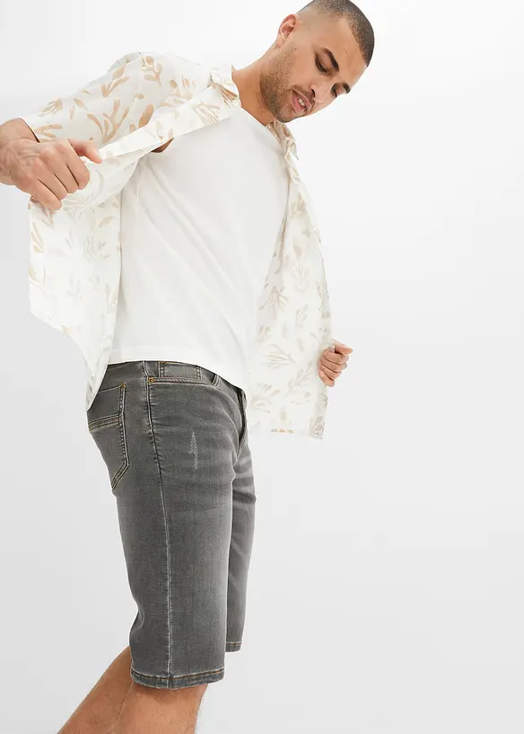 Sweat jeans bermuda met comfort fit, regular fit, bonprix