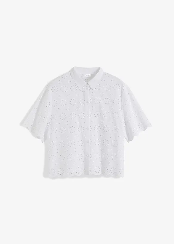 Blouse met korte mouw van puur katoen, bonprix