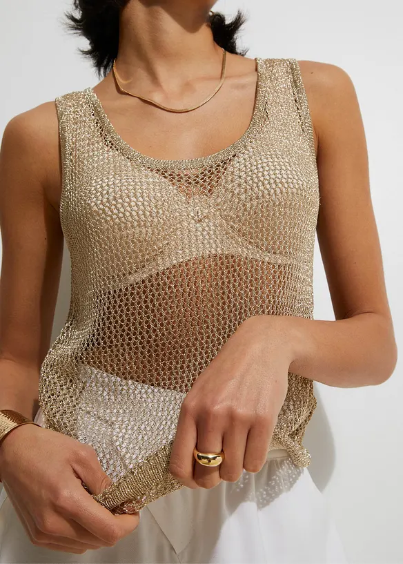 Gebreide top in een zachte viscosemix, bonprix