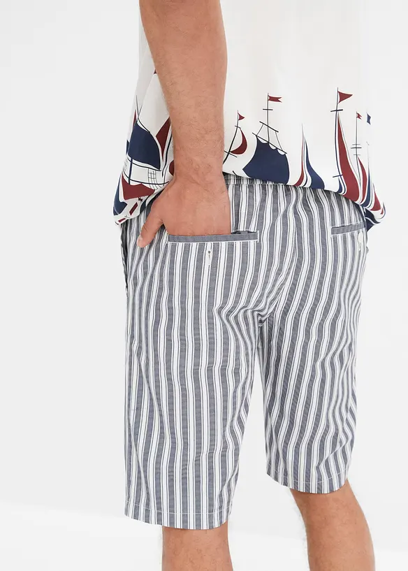Chino bermuda met bandplooien, bonprix