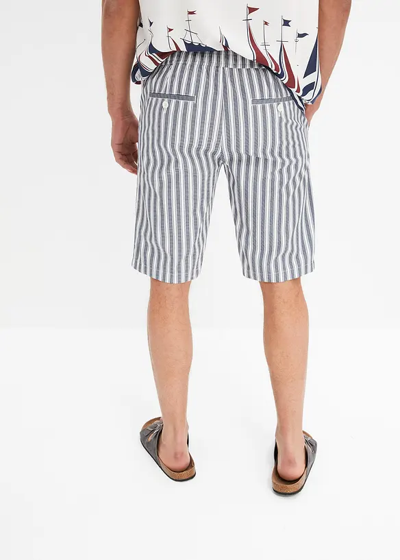 Chino bermuda met bandplooien, bonprix