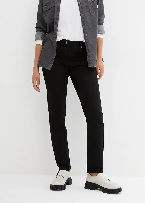 Slim fit jeans met mid waist en comfortband, bonprix