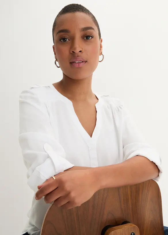 Tuniek met V-hals, lange mouw, bonprix