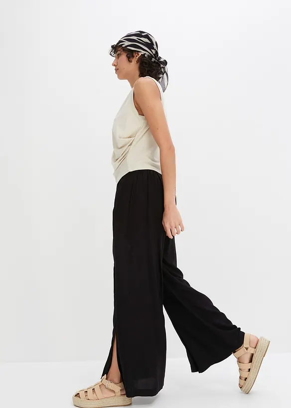 Viscose broek met splitten, bonprix