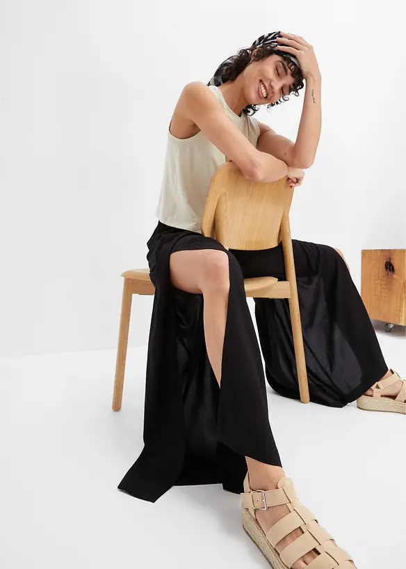 Viscose broek met splitten, bonprix