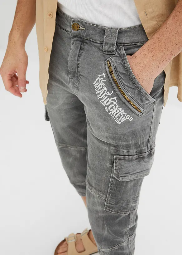 3/4 jeans met cargozakken, loose fit, bonprix