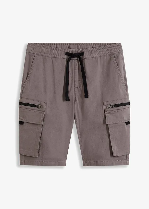 Stretch instap bermuda met cargozakken, regular fit, bonprix