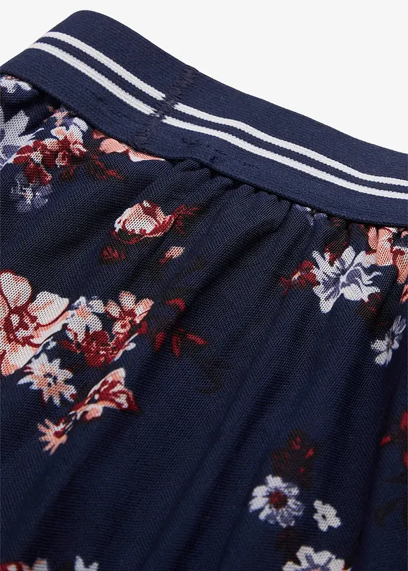 Midi rok met van mesh elastische comfortband, bonprix