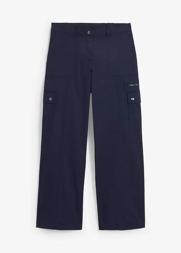 Mid waist cargo jeans in een katoenmix, bonprix