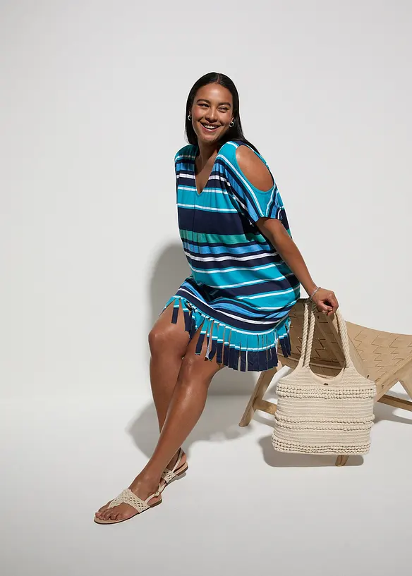 Lang strandshirt van soepele viscose, bonprix