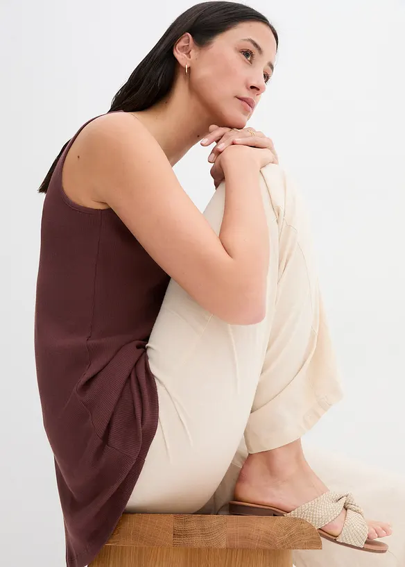 Longtop van katoen met carréhals, bonprix