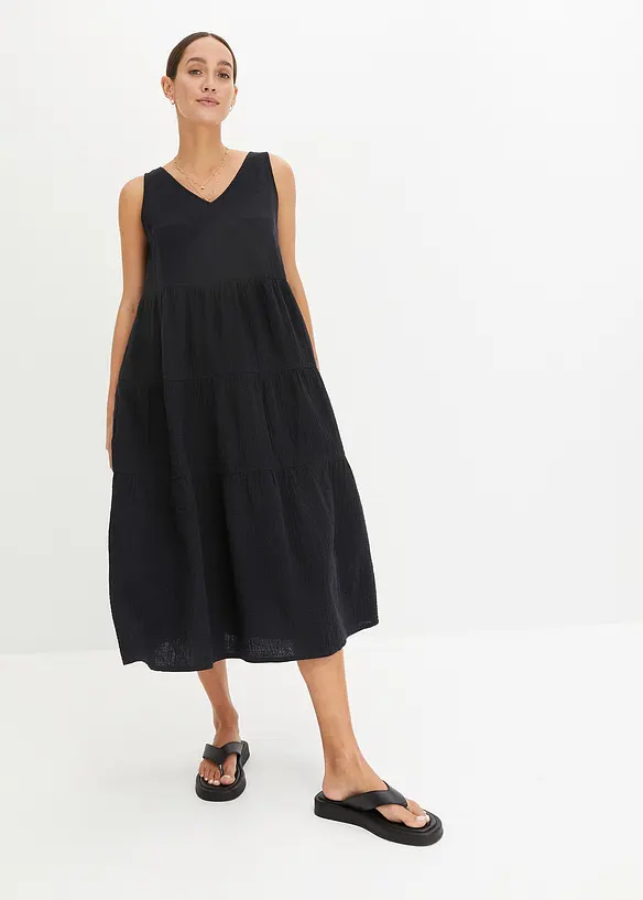 Mousseline jurk van katoen, bonprix