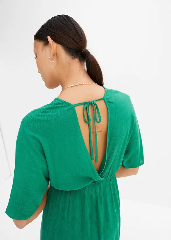 Viscose midi jurk met strikdetails, bonprix