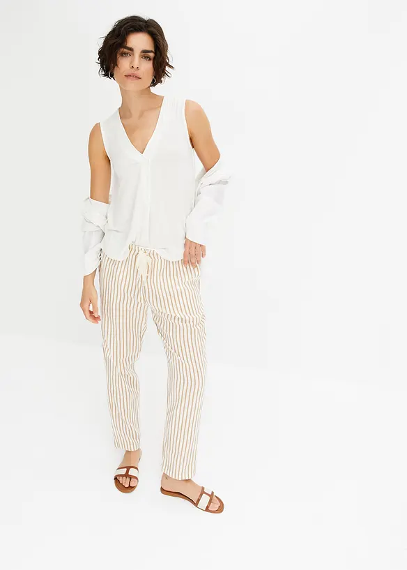 Broek in linnen look, bonprix