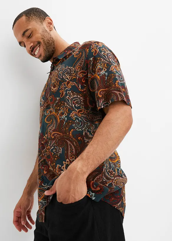 Viscose overhemd met korte mouwen, bonprix