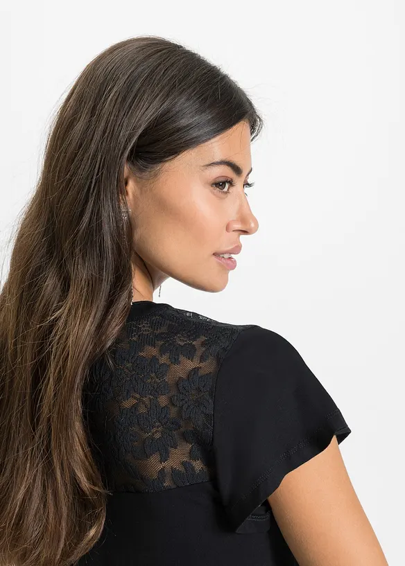Henley shirt van een viscosemix, bonprix