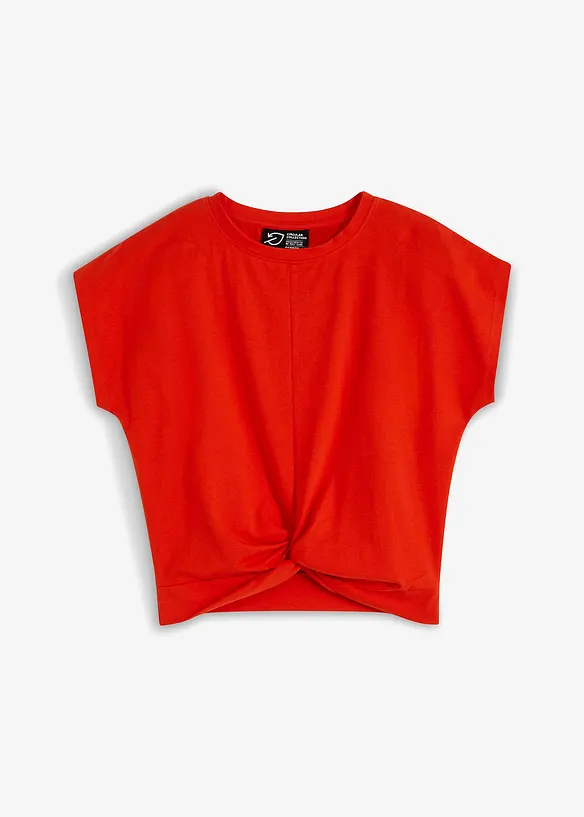 Kort T-shirt met knoopeffect, bonprix