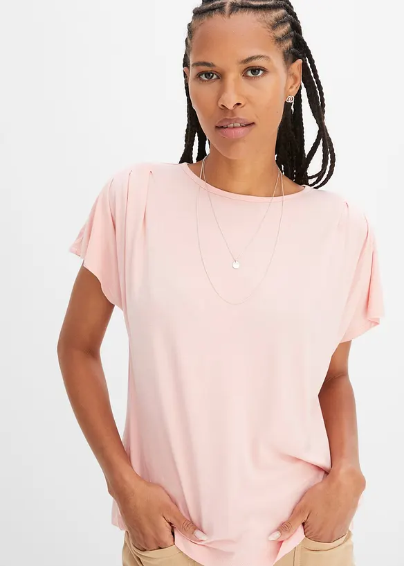 T-shirt met plooitjes, bonprix