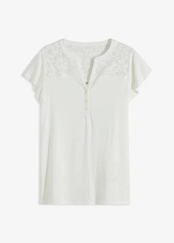 Henley shirt van een viscosemix, bonprix