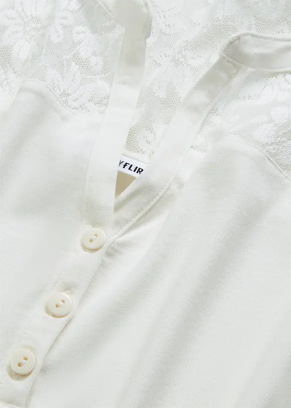 Henley shirt van een viscosemix, bonprix
