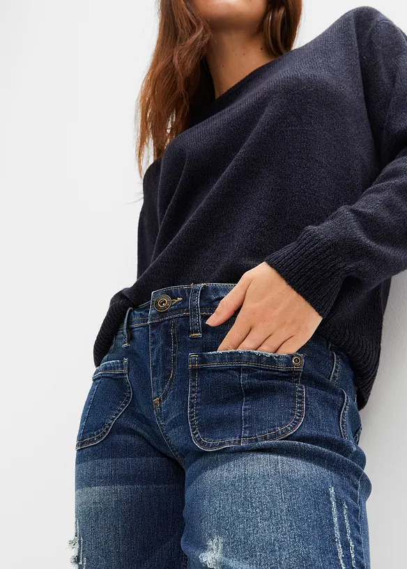Flared stretch jeans low waist, bonprix