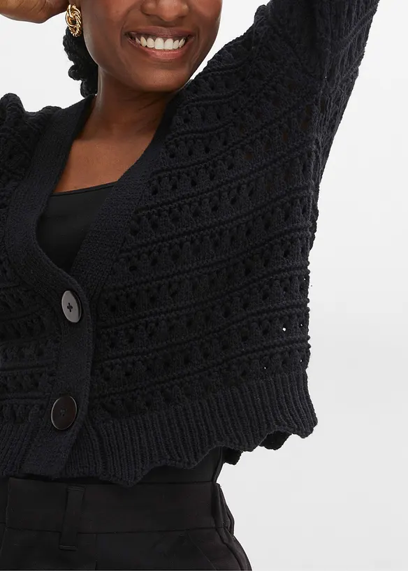 Ajour vest van katoen, bonprix