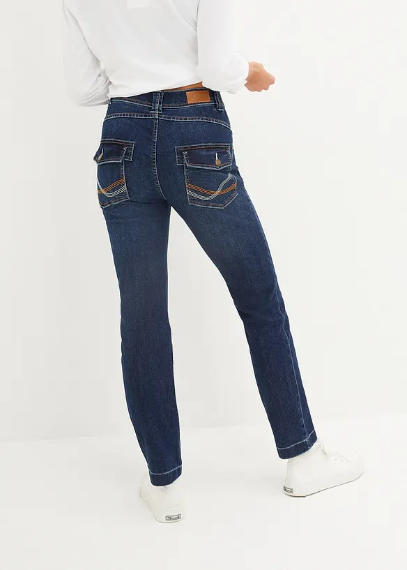 Mid waist stretch jeans, straight, bonprix