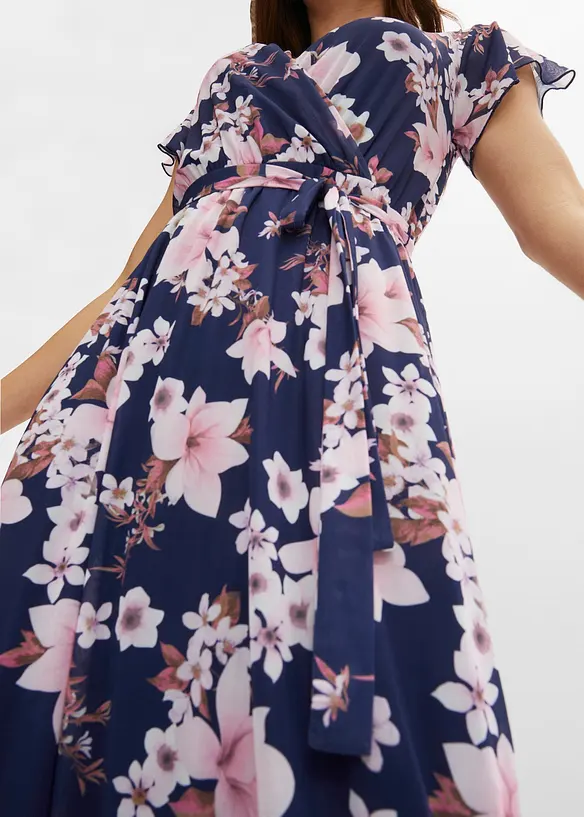 Gedessineerde midi jurk van mesh, bonprix