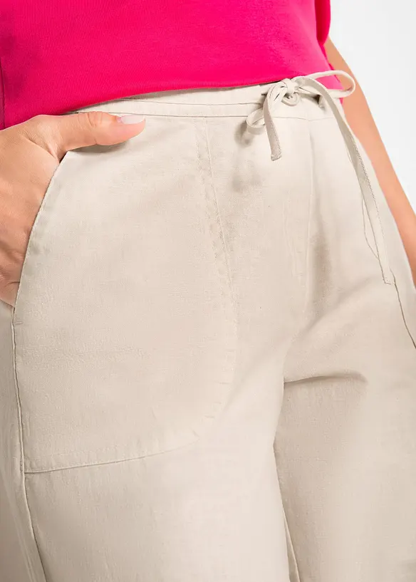 Wijde broek met linnen, bonprix