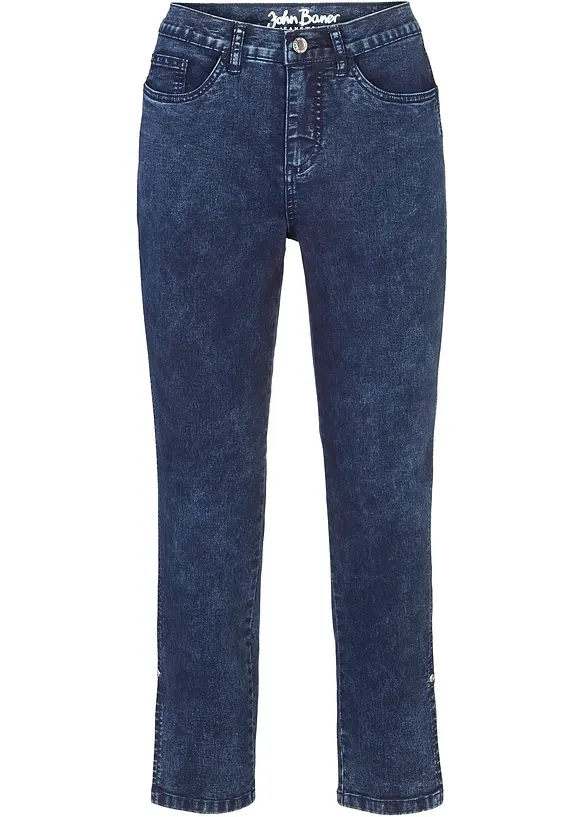 Mid waist cropped jeans, straight, bonprix