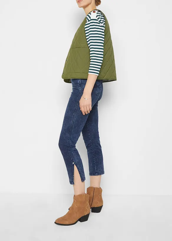 Mid waist cropped jeans, straight, bonprix