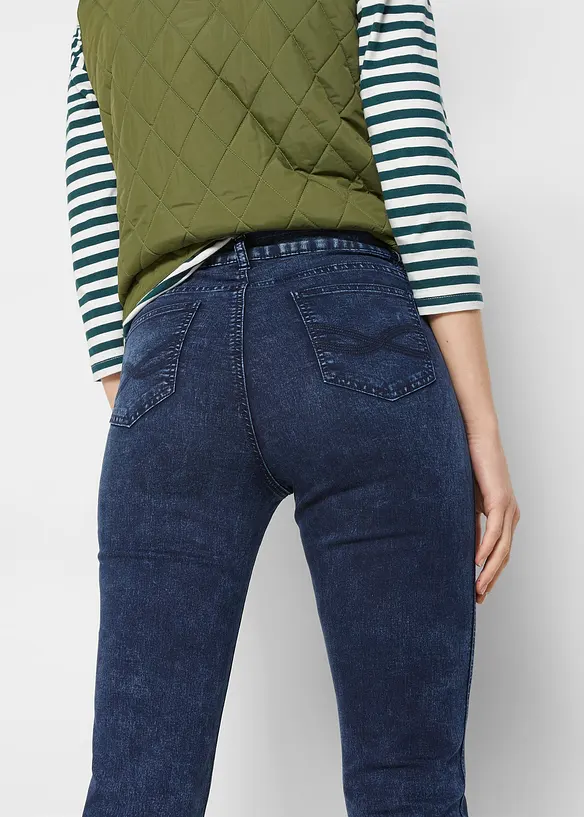 Mid waist cropped jeans, straight, bonprix