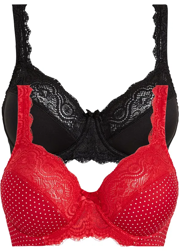 Beugel bh met sierlijk kant (set van 2), bonprix