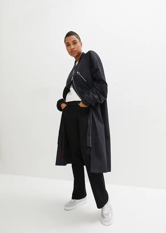 Lange jas met gebreide kraag, bonprix