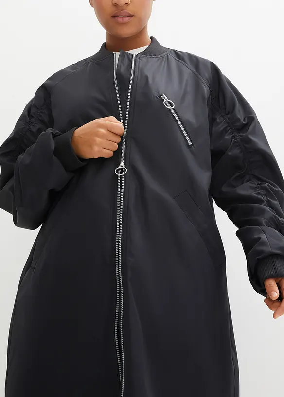 Lange jas met gebreide kraag, bonprix