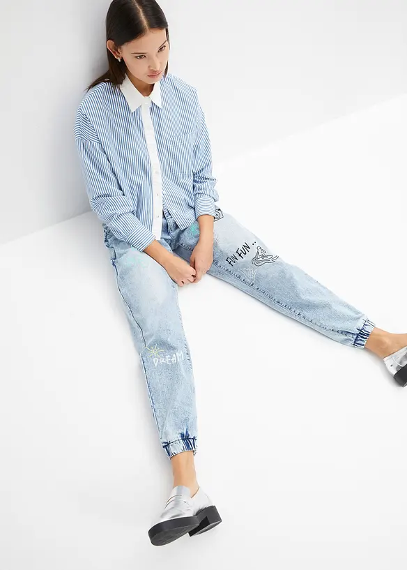 Barrel jeans met print, bonprix