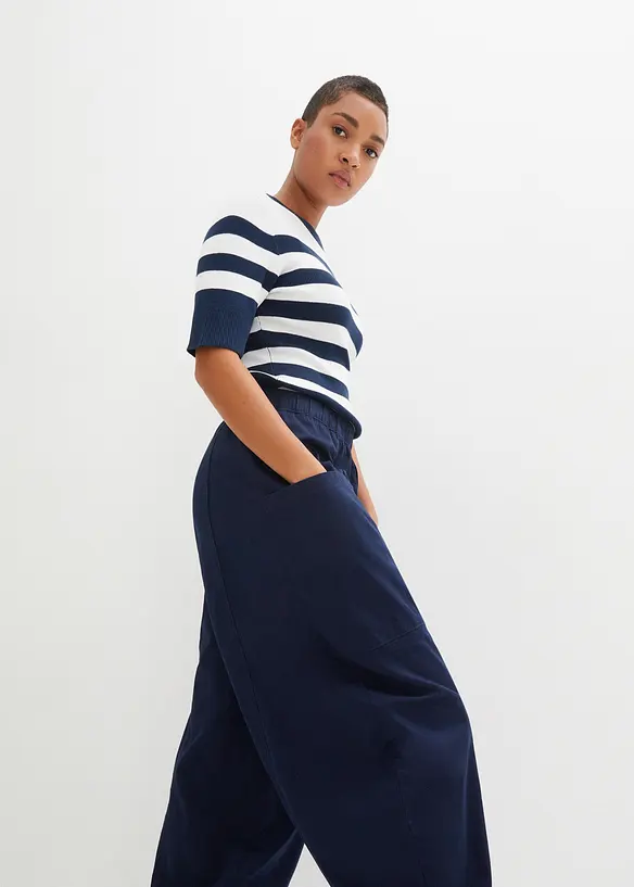 Lichte twill broek in een elastische katoenmix, bonprix