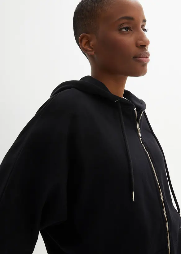 Sweatvest cape van katoen, bonprix