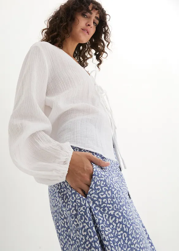 Viscose midi rok met zakken, bonprix